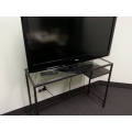 IKEA Vittsjo Metal and Glass Laptop Table TV Stand w Shelf